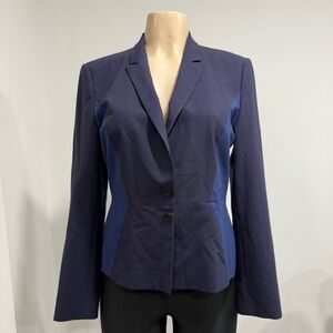 Hugo Boss Deep Navy Blue Tailored Blazer with Notched Lapels Size 8